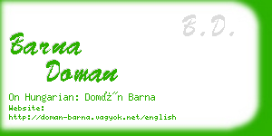 barna doman business card